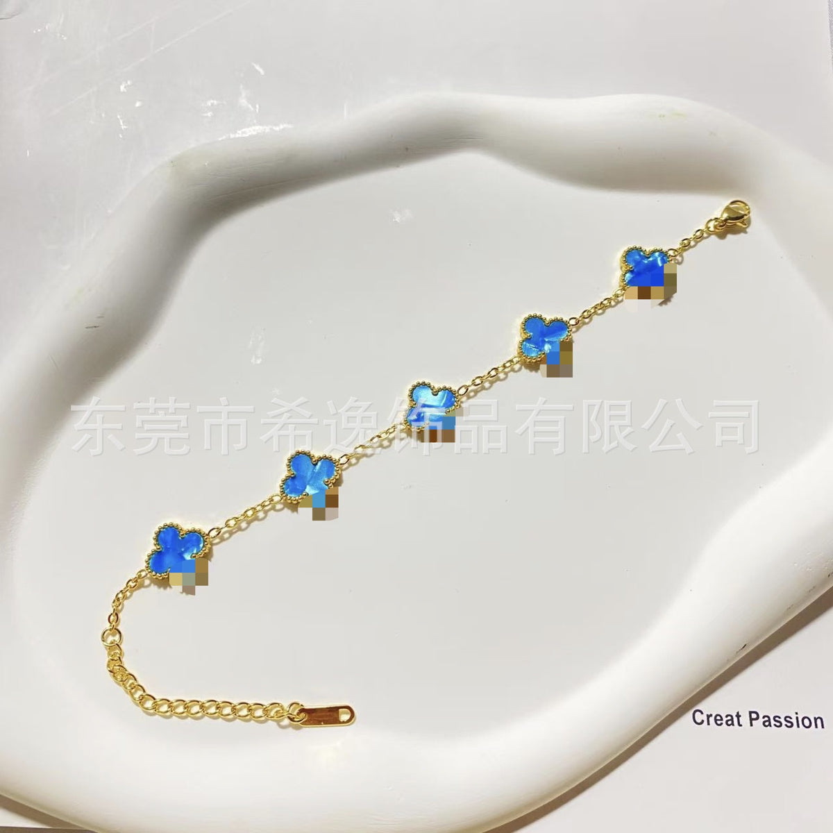 Women’s Pink Clover Bracelet, Gold‑Plated Four‑Leaf Clover Fashion Jewelry Bracelet