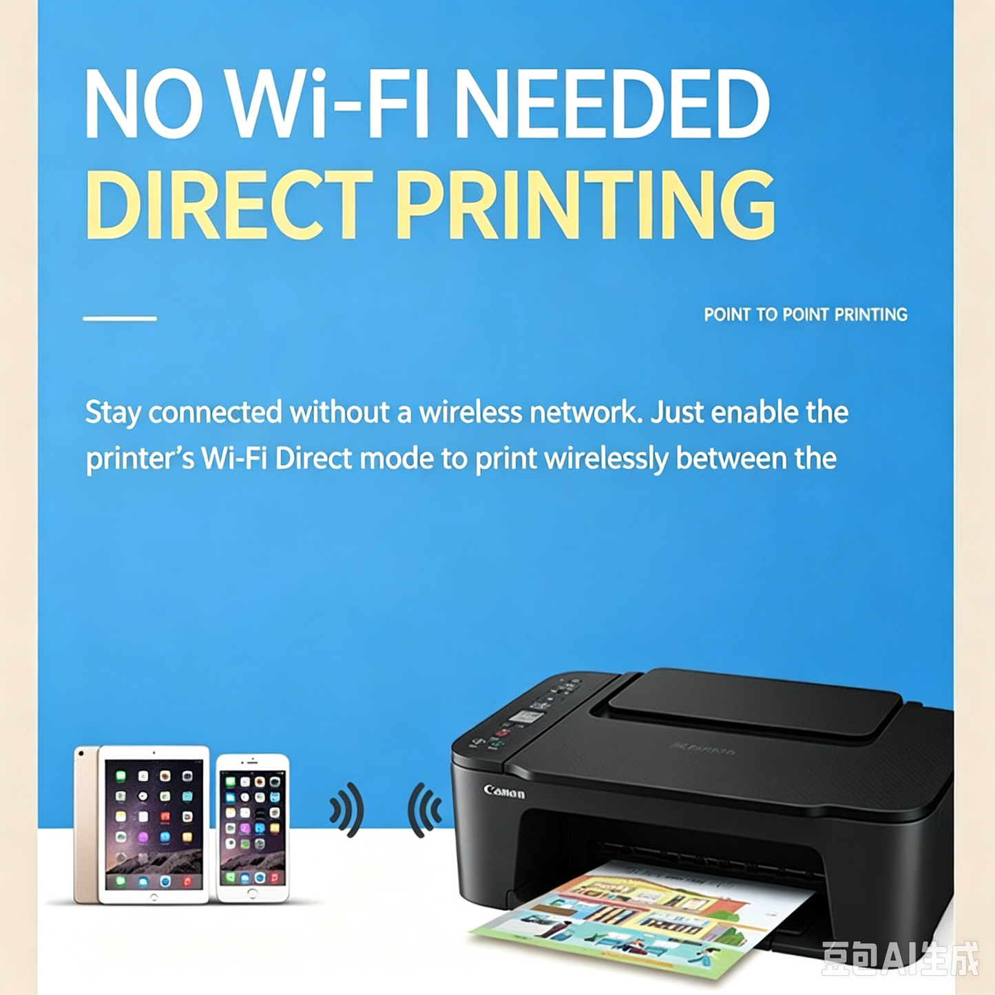 Canon All‑in‑One Inkjet Printer, Print Copy Scan Multifunctional Home Office Printer, Wireless Direct Printing for Smartphone & Tablet