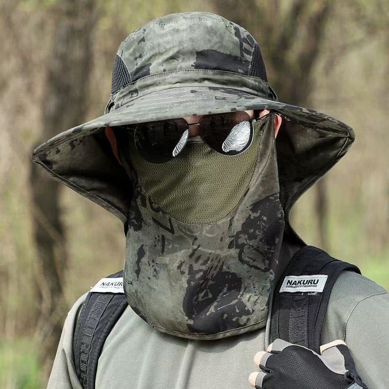 Full Face Neck Flap UV Protection Bucket Hat