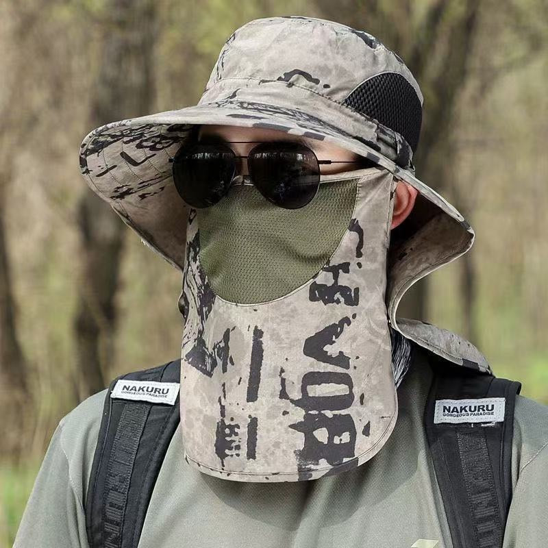 Full Face Neck Flap UV Protection Bucket Hat