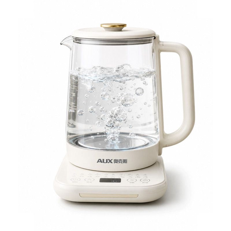 AUX 2.2L Multi‑Function Health Kettle, Glass Electric Tea Boiler with Preset Programs & Timer