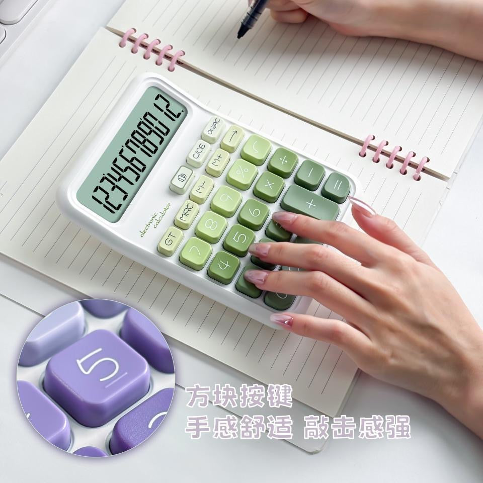 Desktop Office Calculator, 12‑Digit Large Display Solar Battery Dual Power Calculator for Home & Business