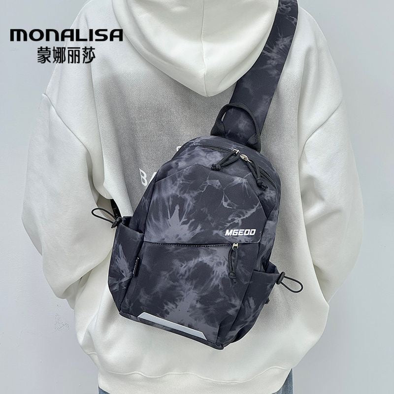 Mini Tie‑Dye Backpack, Convertible Crossbody Shoulder Bag, Lightweight Casual School Daypack for Men Women