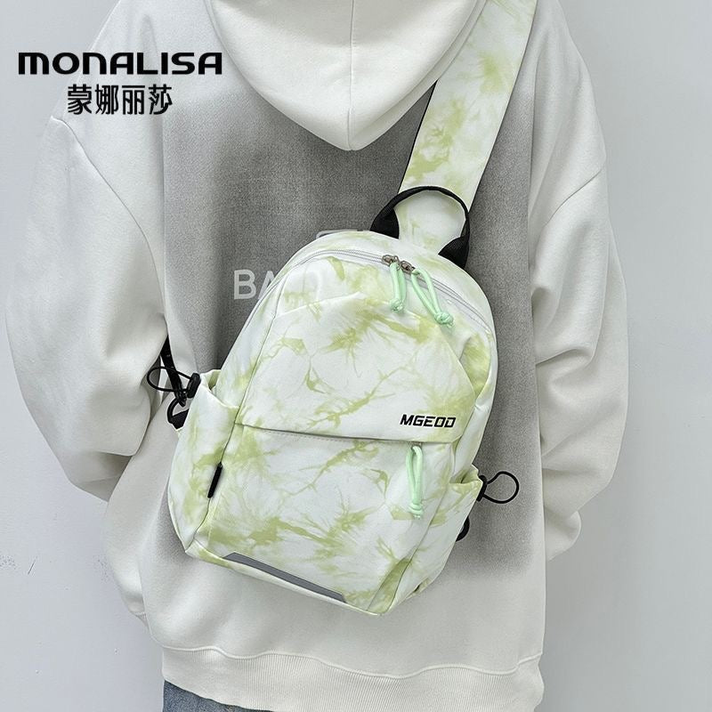 Mini Tie‑Dye Backpack, Convertible Crossbody Shoulder Bag, Lightweight Casual School Daypack for Men Women