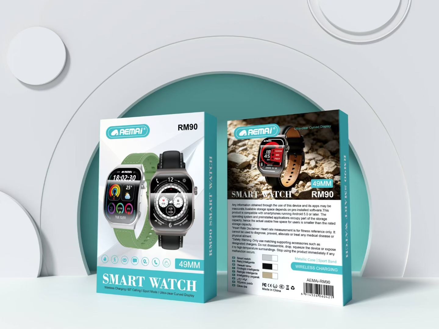 AEMAI RM89 Smart Watch 49MM, Wireless Charging Bluetooth Call Fitness Watch for Daily & Church Use