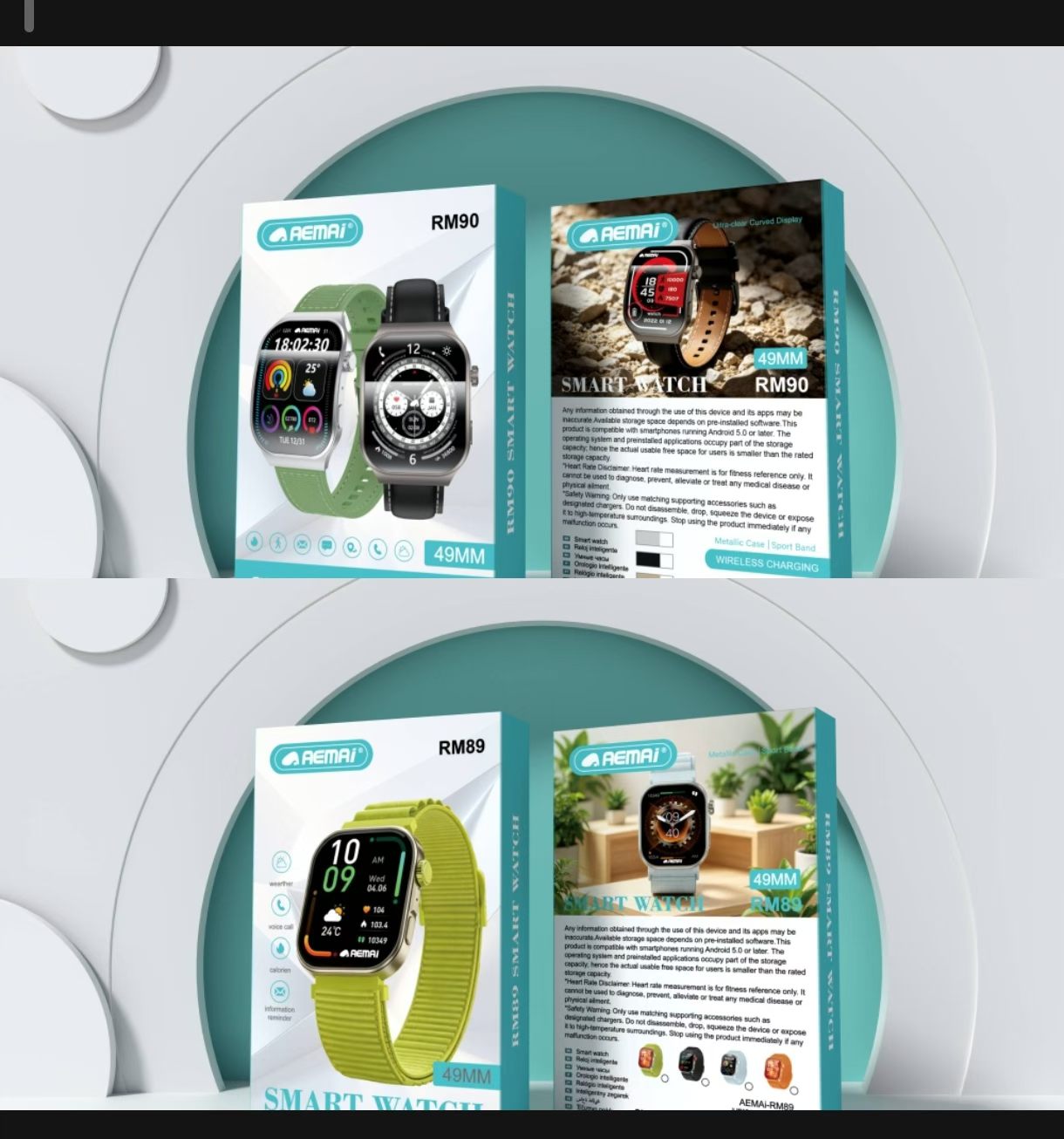 AEMAI RM89 Smart Watch 49MM, Wireless Charging Bluetooth Call Fitness Watch for Daily & Church Use