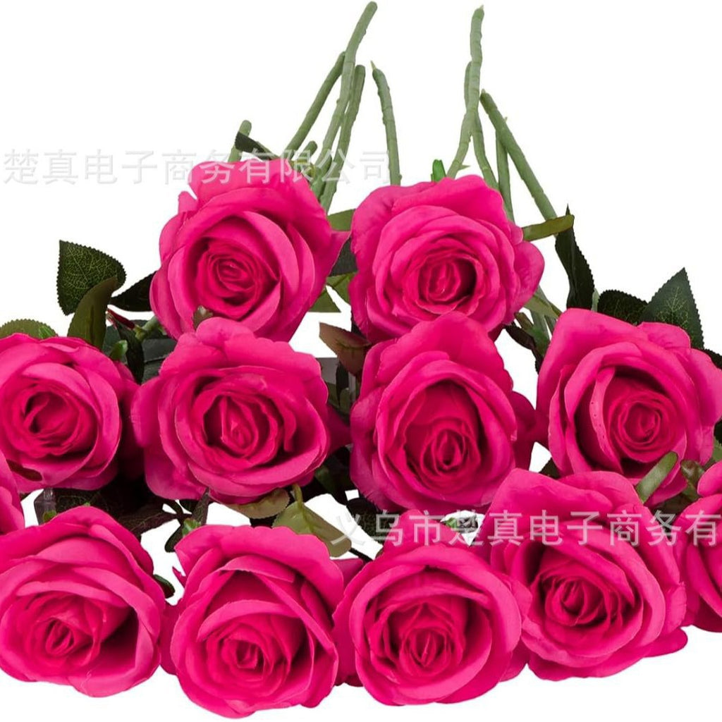 White Artificial Rose Bouquet, Christian Funeral Memorial Flower For Church & Grave