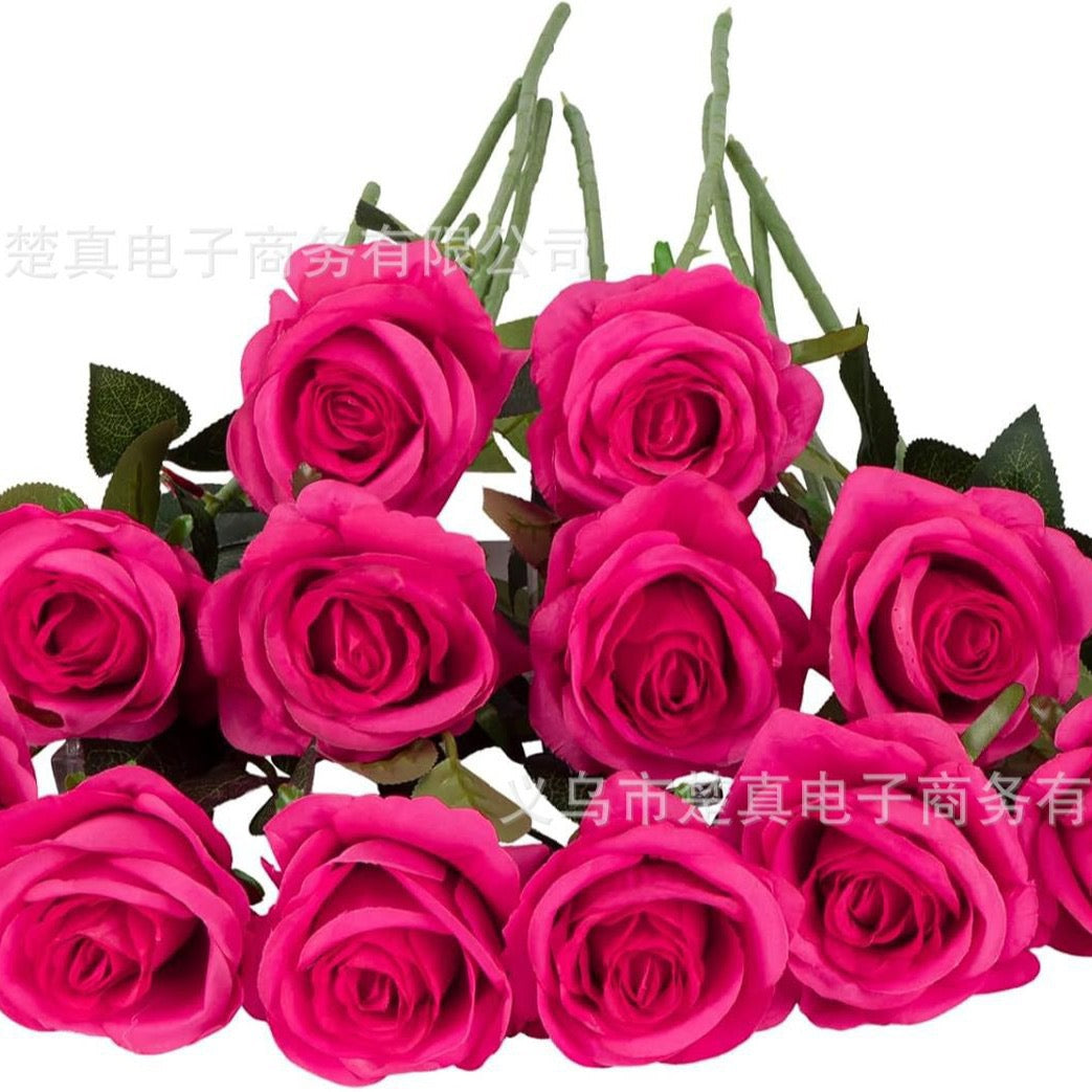 White Artificial Rose Bouquet, Christian Funeral Memorial Flower For Church & Grave