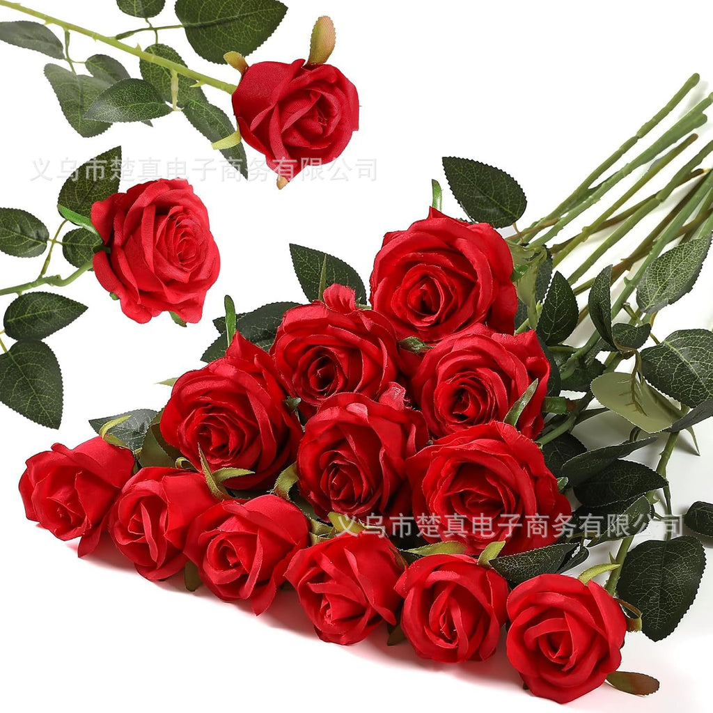 White Artificial Rose Bouquet, Christian Funeral Memorial Flower For Church & Grave