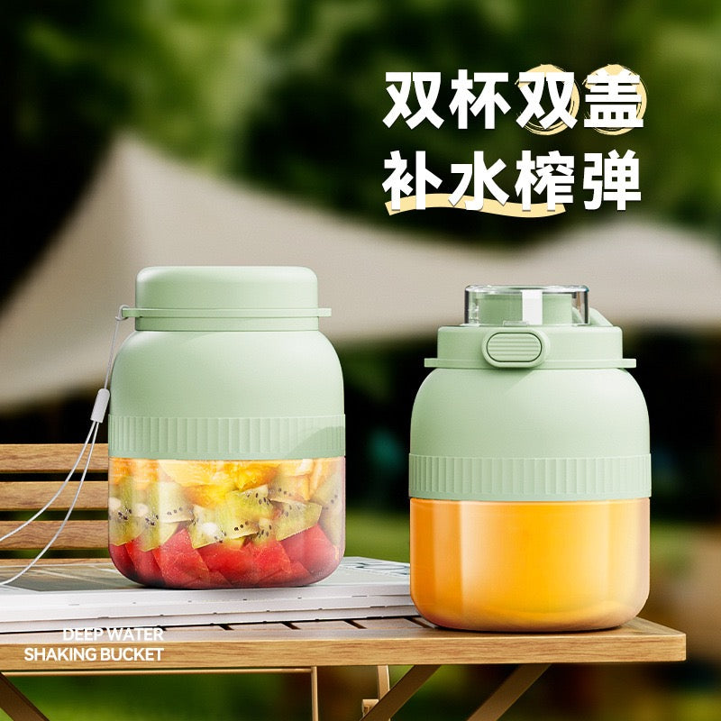 Portable Electric Juicer Blender Cup,10‑Blade Ice‑Crush Rechargeable Mixer with Dual Lids for Fresh Fruit Shakes