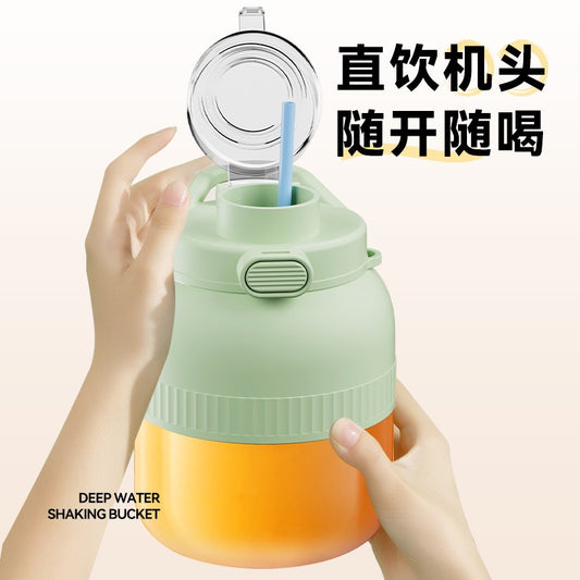 Portable Electric Juicer Blender Cup,10‑Blade Ice‑Crush Rechargeable Mixer with Dual Lids for Fresh Fruit Shakes