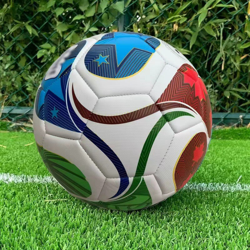 Size 5 Standard Soccer Ball, Durable PU Football for Outdoor Training & Match