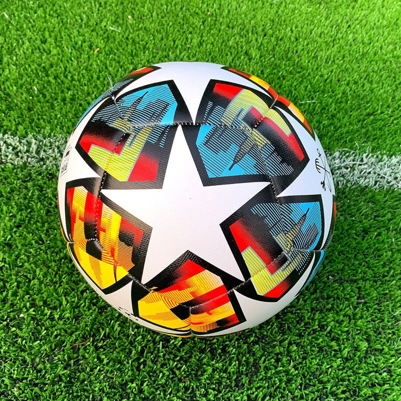 Size 5 Standard Soccer Ball, Durable PU Football for Outdoor Training & Match