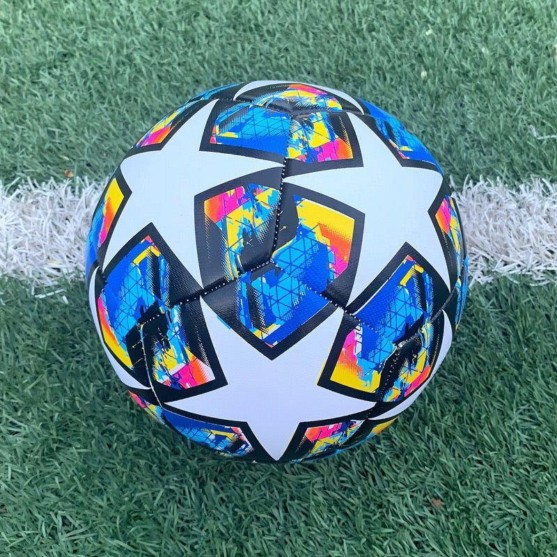 Size 5 Standard Soccer Ball, Durable PU Football for Outdoor Training & Match