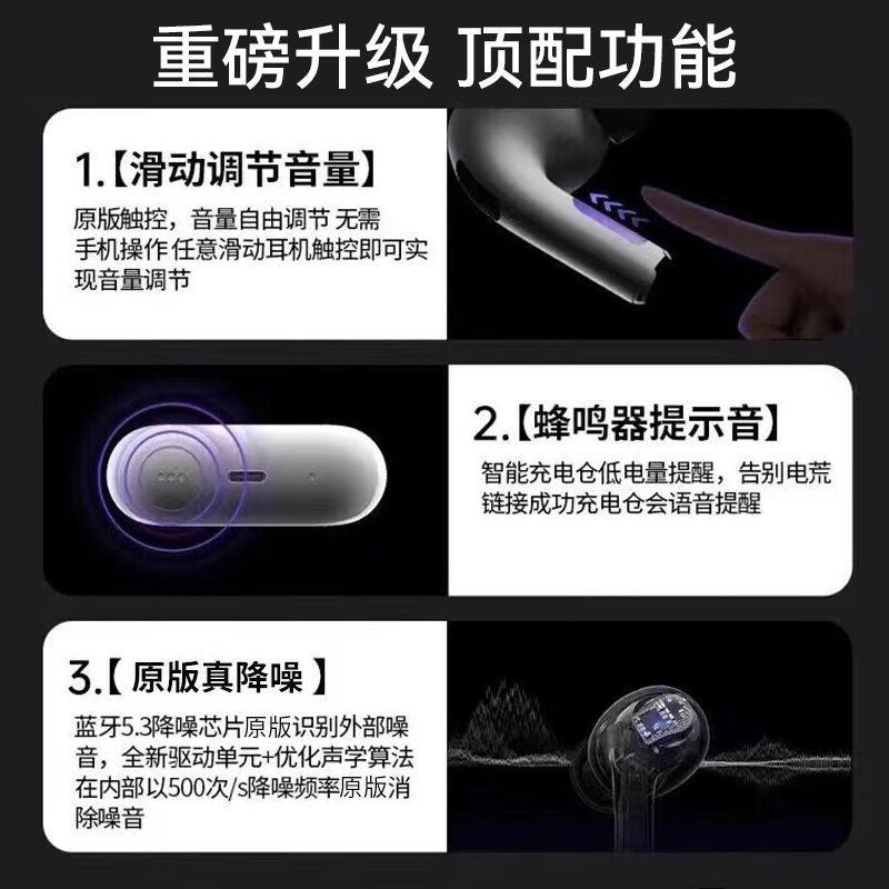 True Wireless Bluetooth In‑Ear Earbuds, Touch Control Stereo Headset with Charging Case