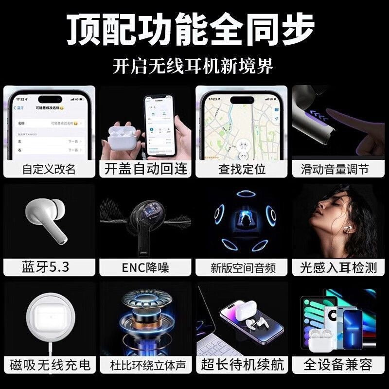 True Wireless Bluetooth In‑Ear Earbuds, Touch Control Stereo Headset with Charging Case