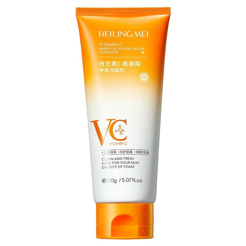 Vitamin‑C Amino Acid Facial Cleanser, Gentle Foaming Face Wash for Daily Skin Cleaning