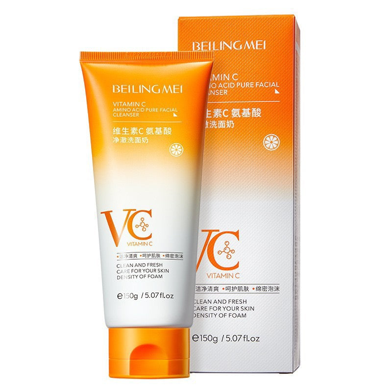Vitamin‑C Amino Acid Facial Cleanser, Gentle Foaming Face Wash for Daily Skin Cleaning