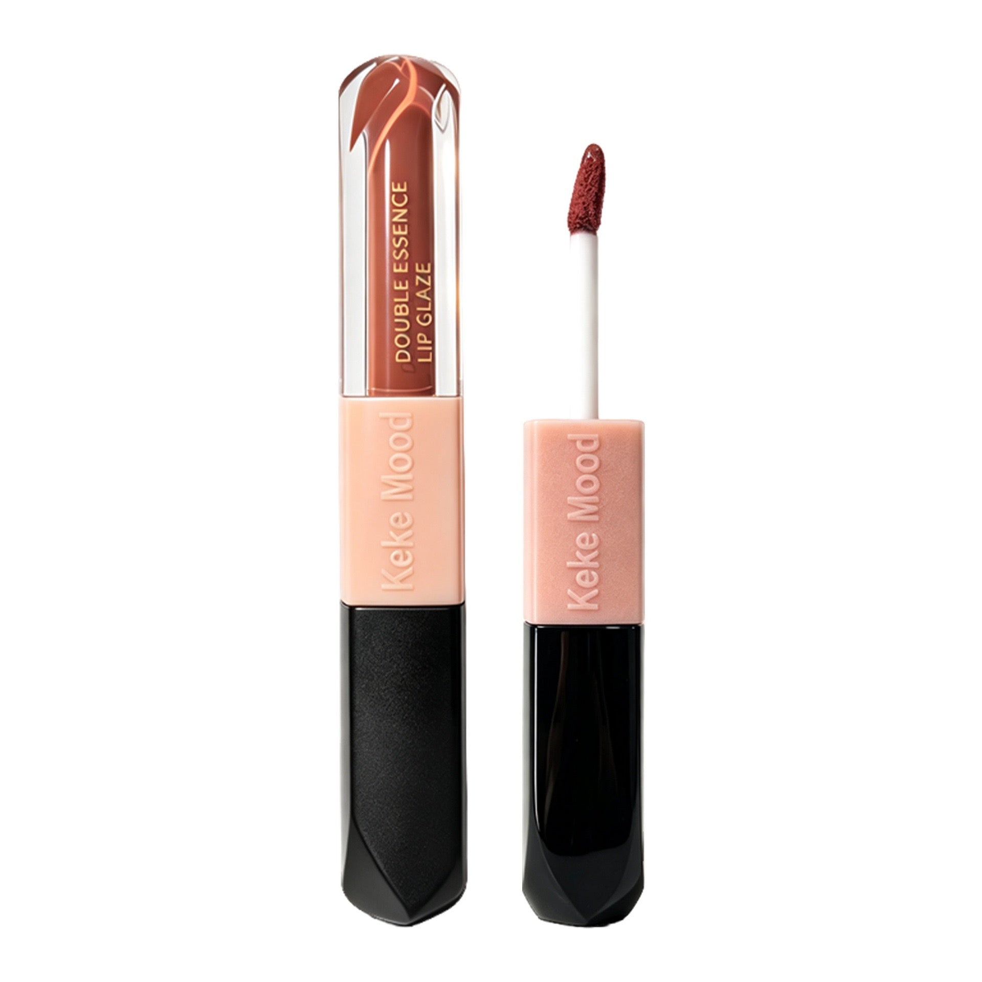 Keke Mood Double‑ended Lip Glaze, Glossy Glass Lip Tint, Long‑wearing Lip Makeup