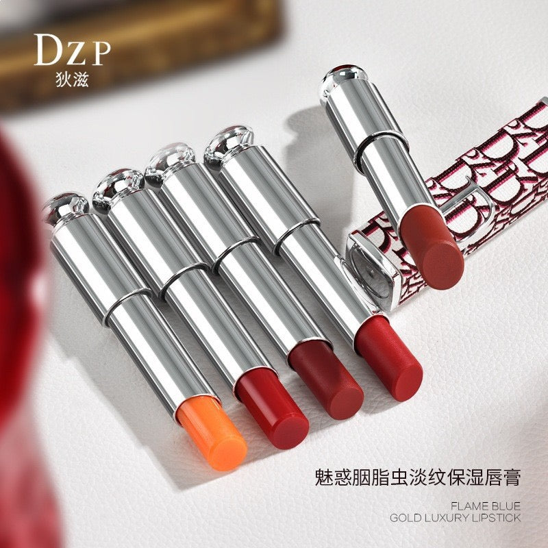 DZ Pattern Tube Moist Lipstick, Creamy Nude Lip Stick for Daily Makeup