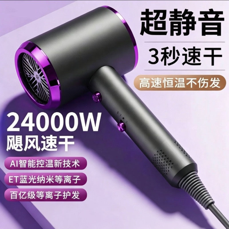 Ionic Hair Dryer, High‑Speed Quick Dry Blow Dryer with Concentrator Nozzle for Home Salon Use
