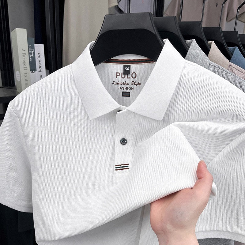 Men’s Classic Short‑Sleeve Polo Shirt, Breathable Pique Knit Business Casual Top