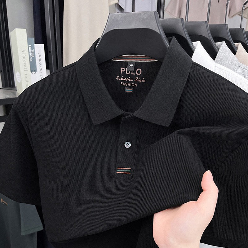 Men’s Classic Short‑Sleeve Polo Shirt, Breathable Pique Knit Business Casual Top