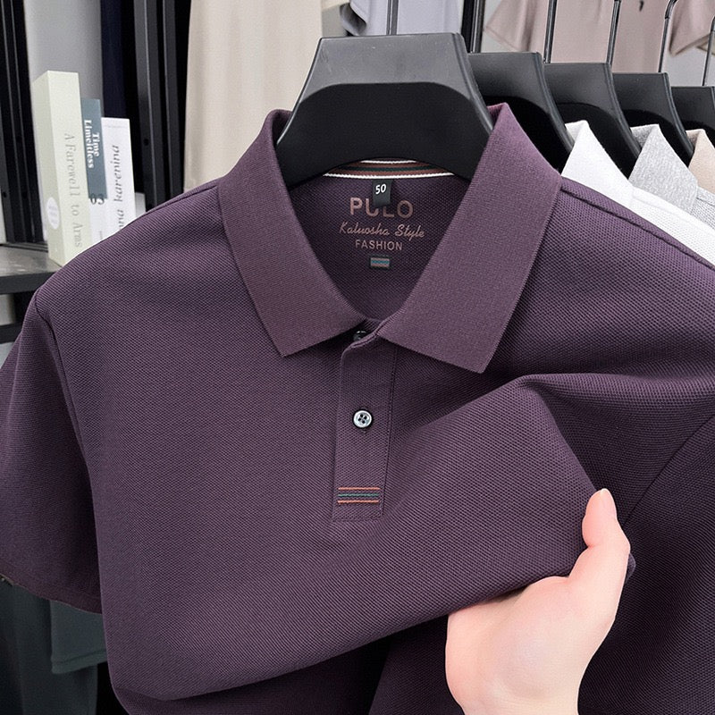 Men’s Classic Short‑Sleeve Polo Shirt, Breathable Pique Knit Business Casual Top
