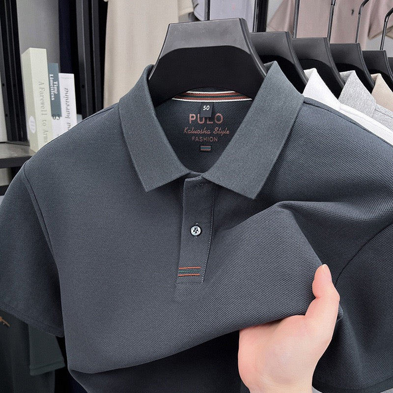 Men’s Classic Short‑Sleeve Polo Shirt, Breathable Pique Knit Business Casual Top