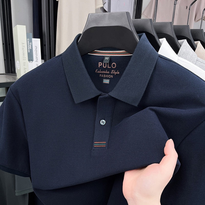 Men’s Classic Short‑Sleeve Polo Shirt, Breathable Pique Knit Business Casual Top