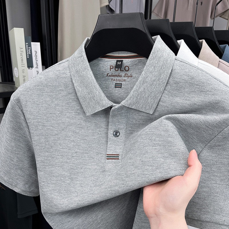 Men’s Classic Short‑Sleeve Polo Shirt, Breathable Pique Knit Business Casual Top