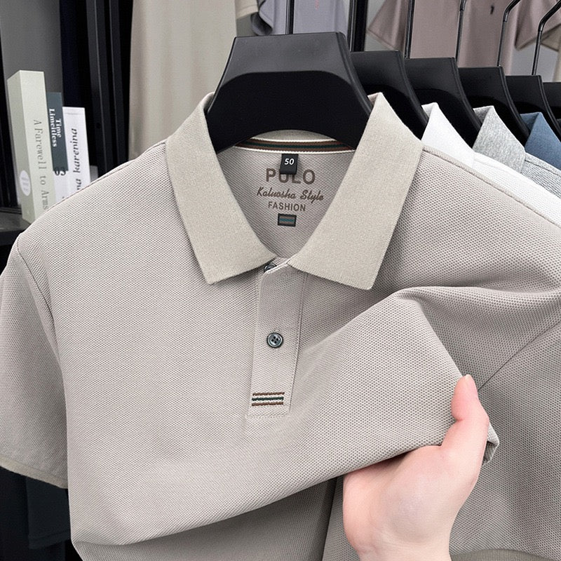 Men’s Classic Short‑Sleeve Polo Shirt, Breathable Pique Knit Business Casual Top