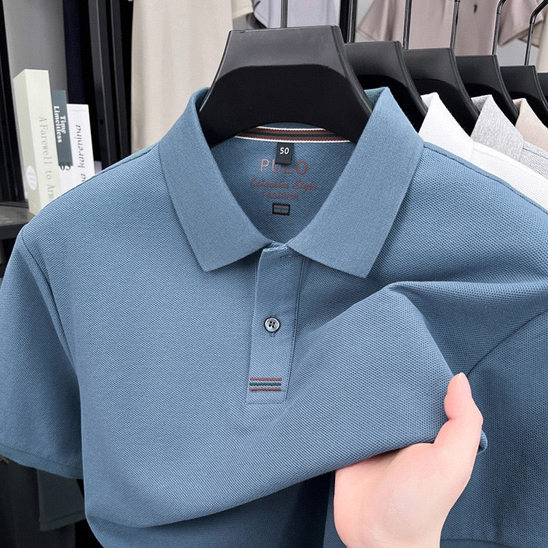 Men’s Classic Short‑Sleeve Polo Shirt, Breathable Pique Knit Business Casual Top