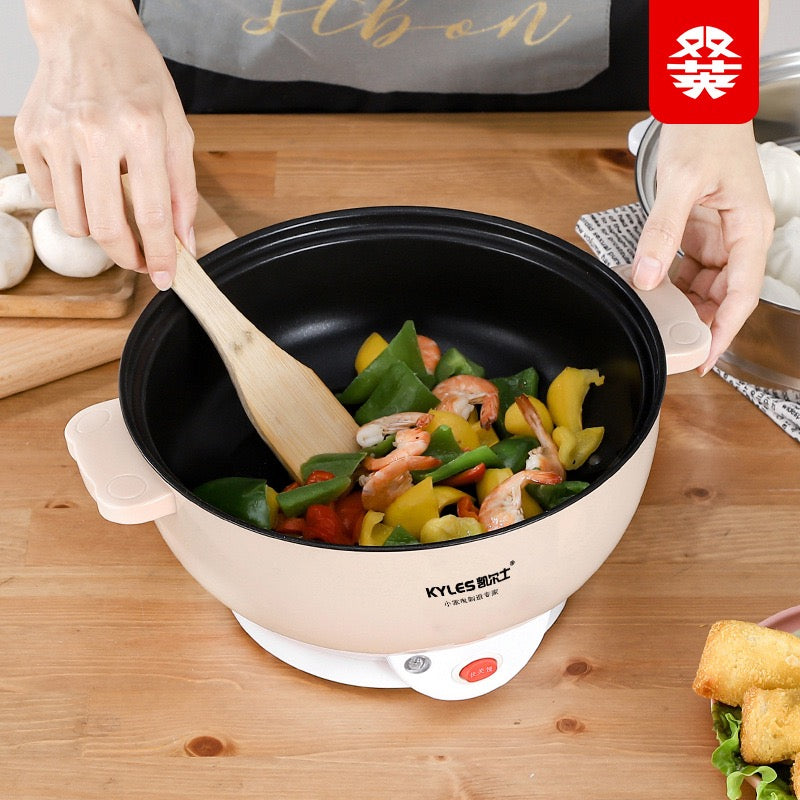 Multi‑Function Electric Cooking Pot, Non‑Stick Inner Pot with Stainless Steel Steamer, 220‑240V