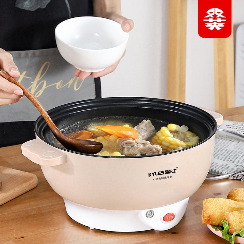 Multi‑Function Electric Cooking Pot, Non‑Stick Inner Pot with Stainless Steel Steamer, 220‑240V