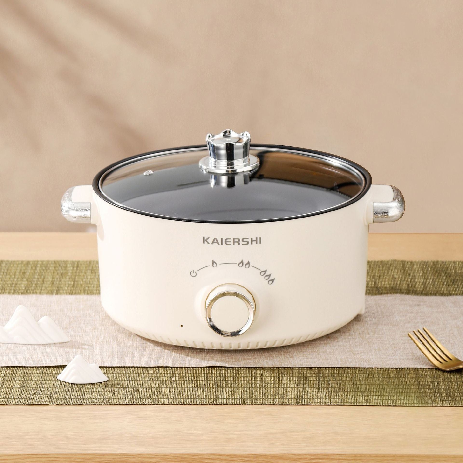 Multi‑Function Electric Cooking Pot, Non‑Stick Inner Pot with Stainless Steel Steamer, 220‑240V