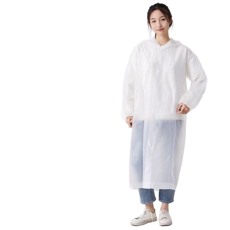 EVA Reusable Adult Raincoat, Long Hooded Rain Poncho for Men & Women