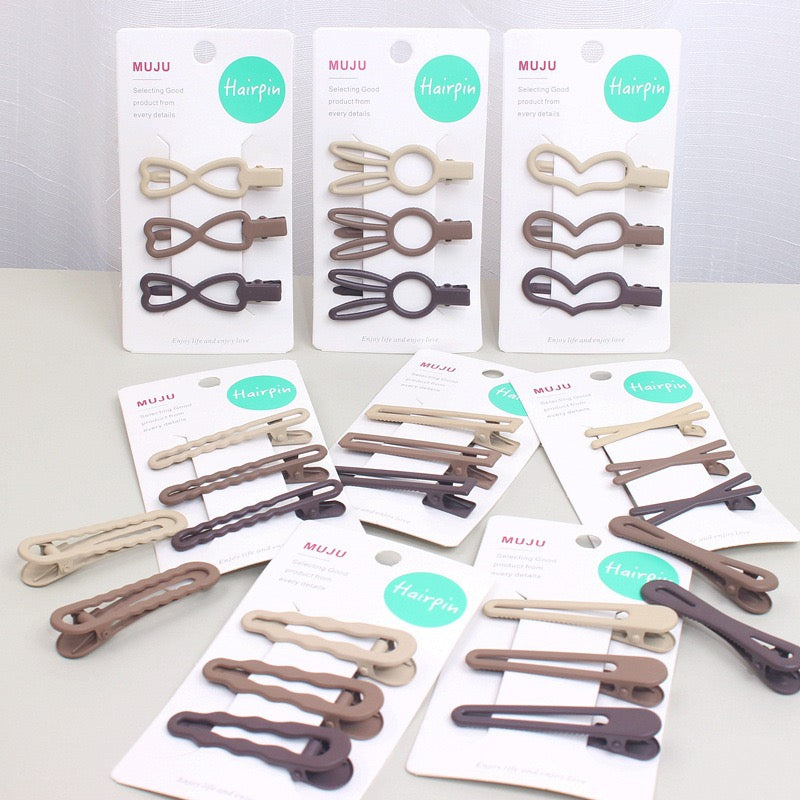 Women Matte Hair Clips Set, Neutral Color Decorative Hair Pins Barrettes
