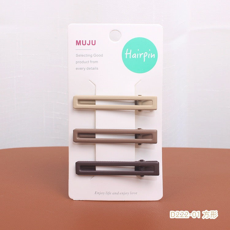 Women Matte Hair Clips Set, Neutral Color Decorative Hair Pins Barrettes