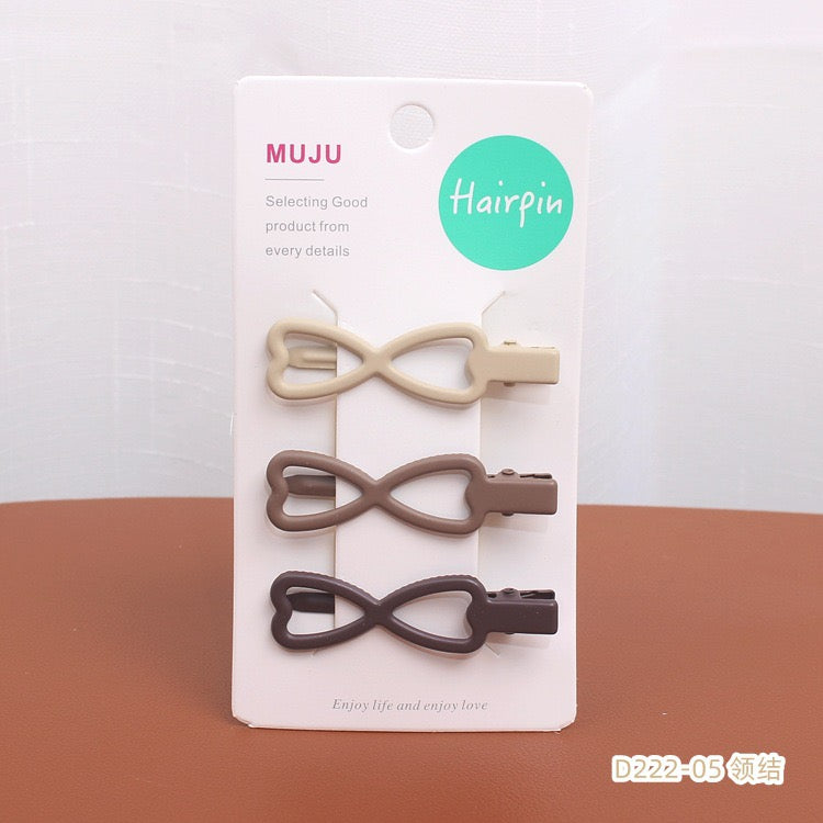Women Matte Hair Clips Set, Neutral Color Decorative Hair Pins Barrettes