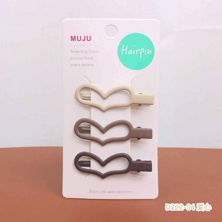 Women Matte Hair Clips Set, Neutral Color Decorative Hair Pins Barrettes