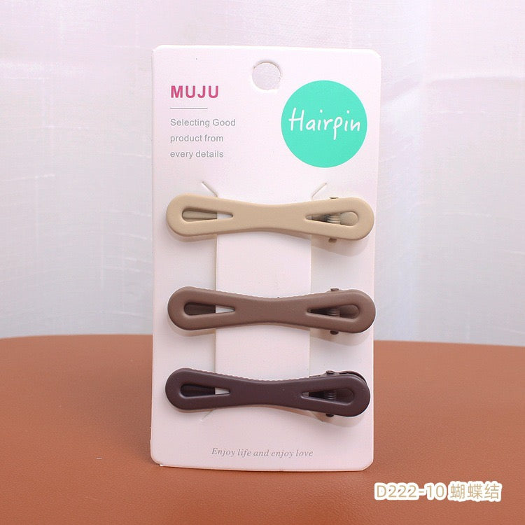 Women Matte Hair Clips Set, Neutral Color Decorative Hair Pins Barrettes