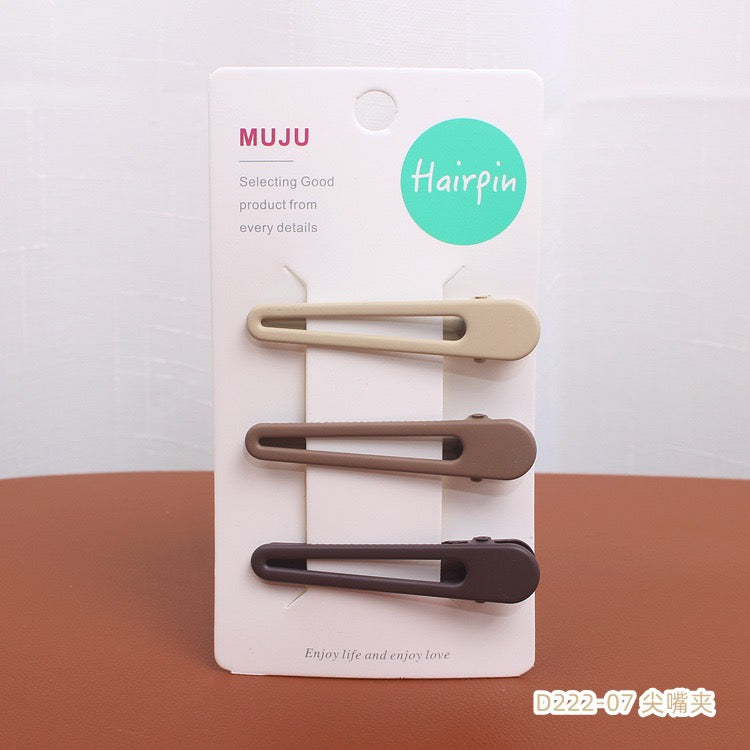 Women Matte Hair Clips Set, Neutral Color Decorative Hair Pins Barrettes