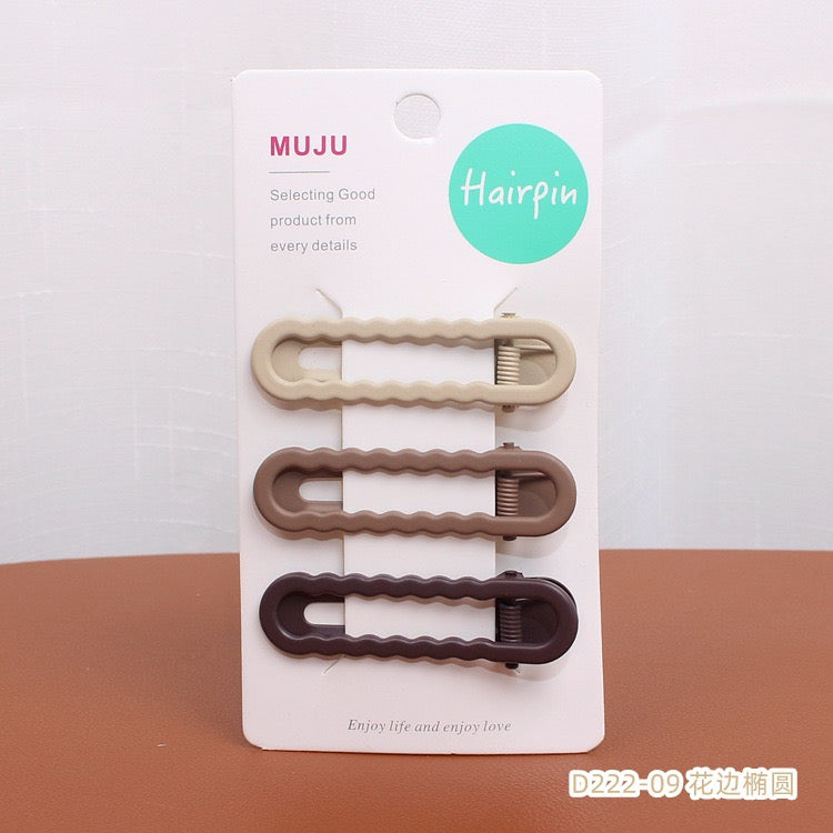 Women Matte Hair Clips Set, Neutral Color Decorative Hair Pins Barrettes