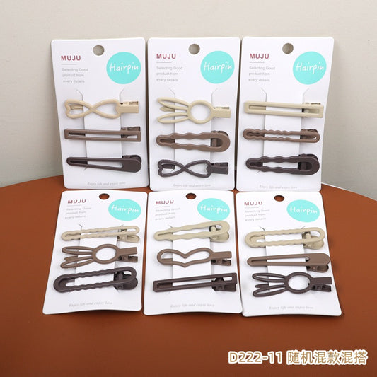 Women Matte Hair Clips Set, Neutral Color Decorative Hair Pins Barrettes