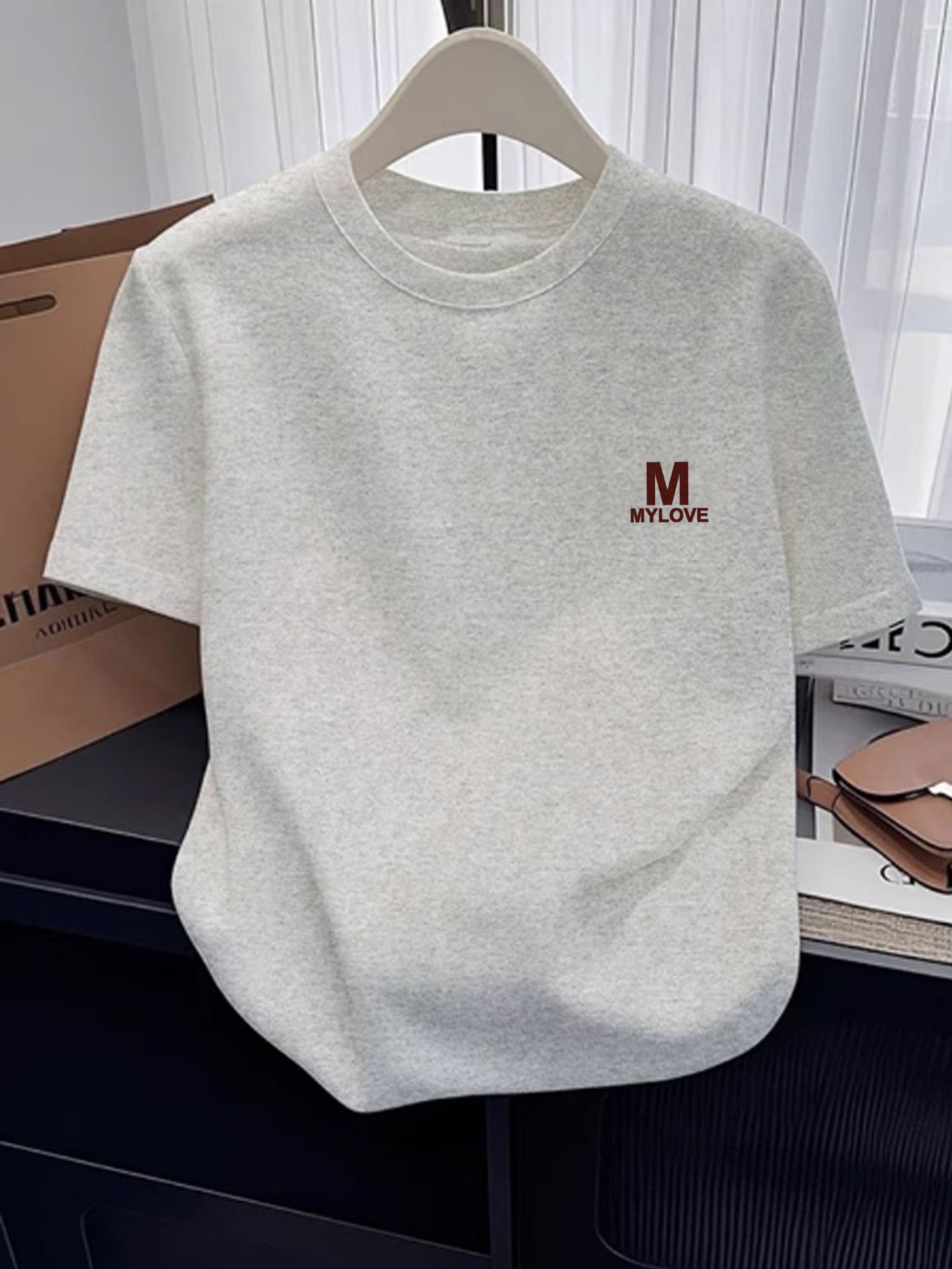 Men Simple Planet Print Short‑Sleeve T‑Shirt, Casual Cotton Crew Neck Tee