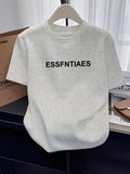 Men Simple Planet Print Short‑Sleeve T‑Shirt, Casual Cotton Crew Neck Tee