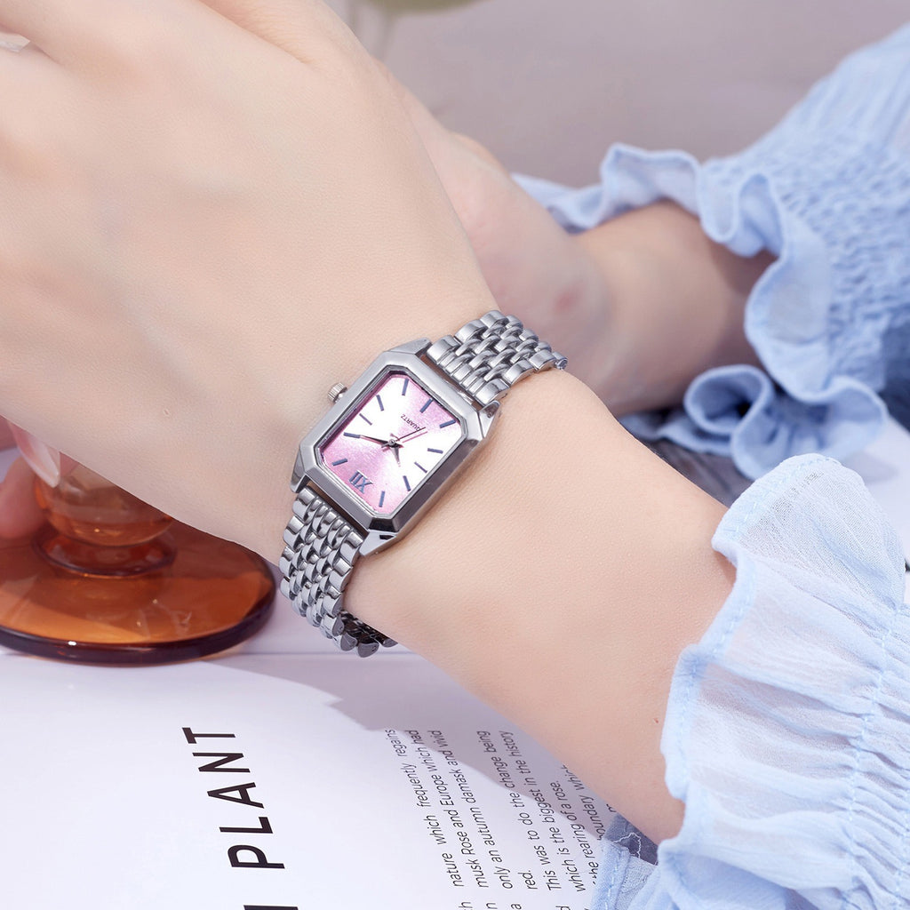 Women Square Gold Bracelet Wrist Watch, Luxury Analog Quartz Ladies Wristwatch