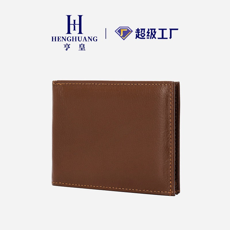 Men Classic Bifold Leather Wallet, Casual Short Purse Card & Cash Holder