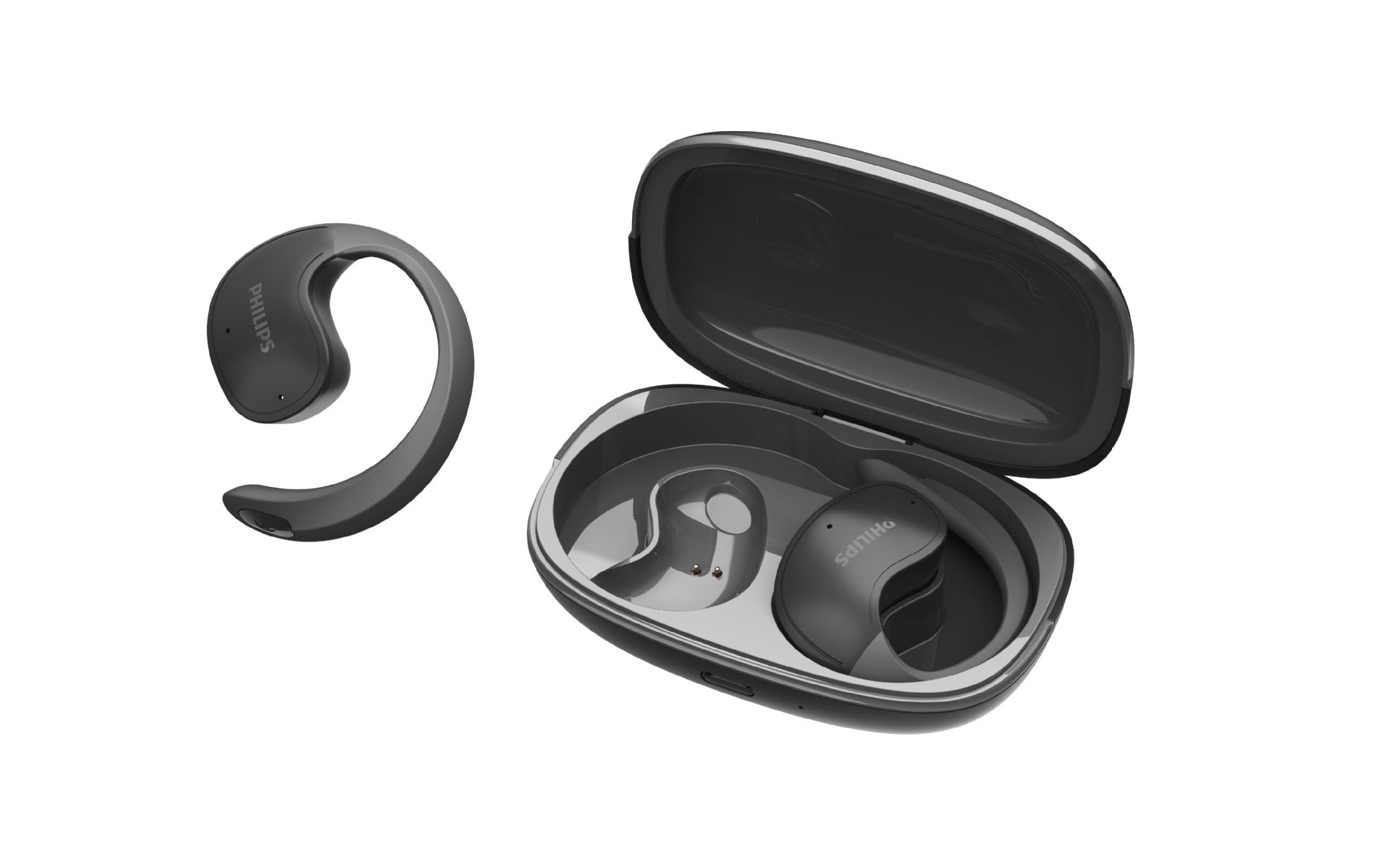 Philips Open‑Ear Wireless Bluetooth Earbuds, 120H Playtime Low Latency Sports Headset